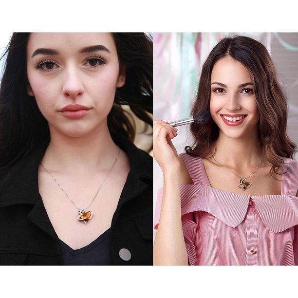 New Butterfly Birthstone Crystal Necklace - Silver Tone with 18”+2” Chai… - Picture 11 of 11